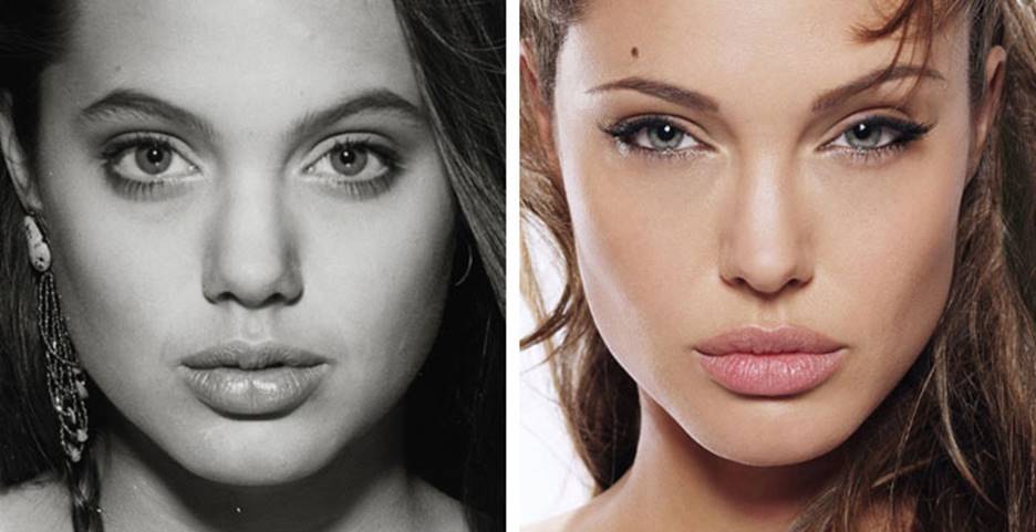 Angelina jolie before and after nose job